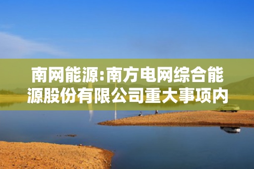 南网能源:南方电网综合能源股份有限公司重大事项内部报告管理办法